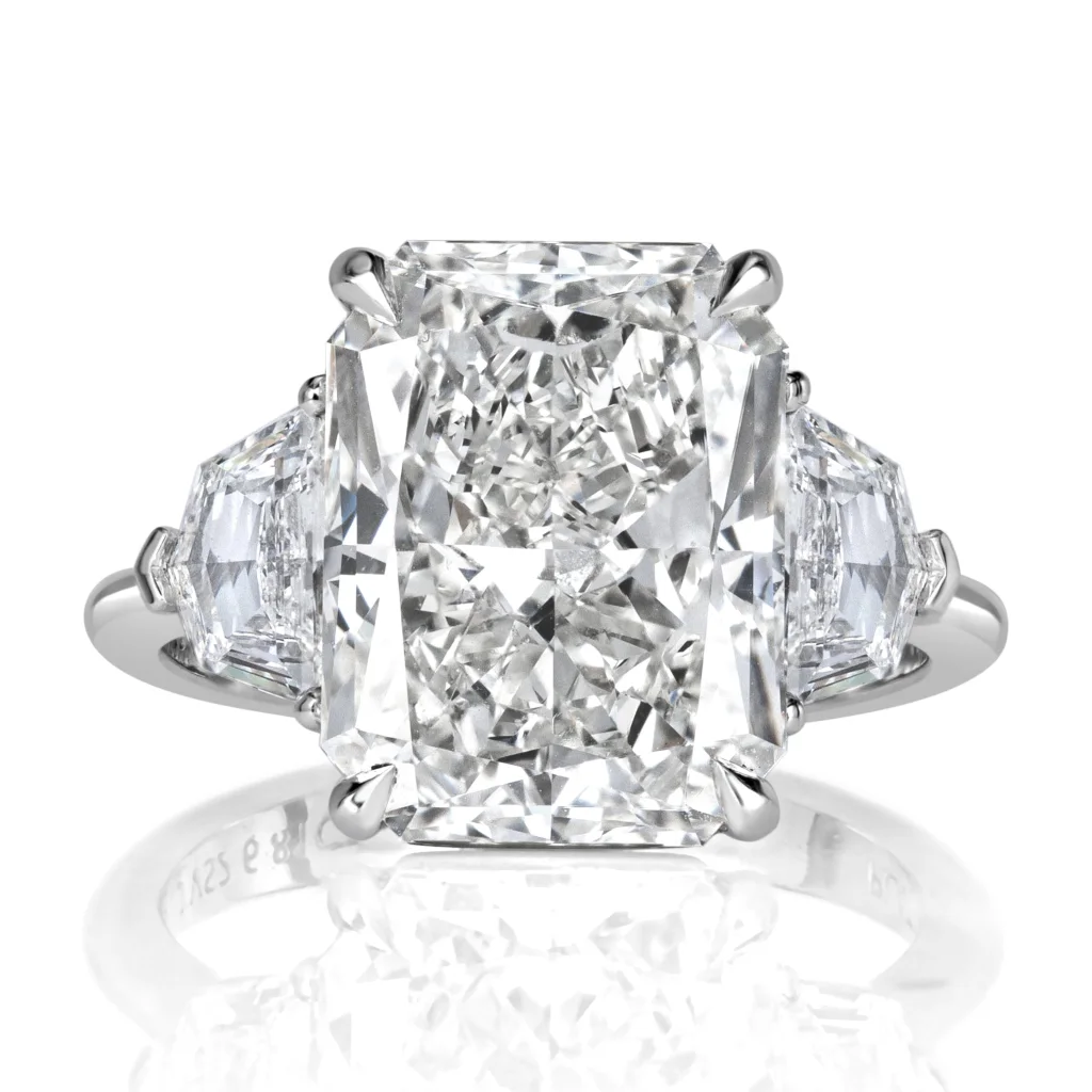 4.8 Carat Radiant Diamond Engagement Ring in 18K White Gold – VS, F/G/H Color