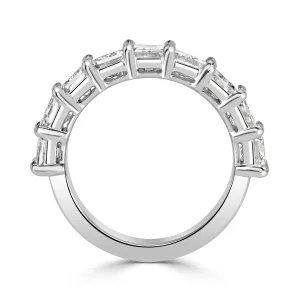 1.80 Carat Half Eternity Diamond Band worn on hand, crafted in white gold