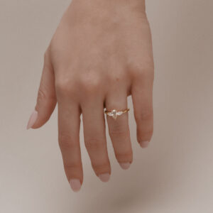 0.67 Carat Pear Statement | Champagne | 14K White Gold | Pure Sophistication | Heirloom