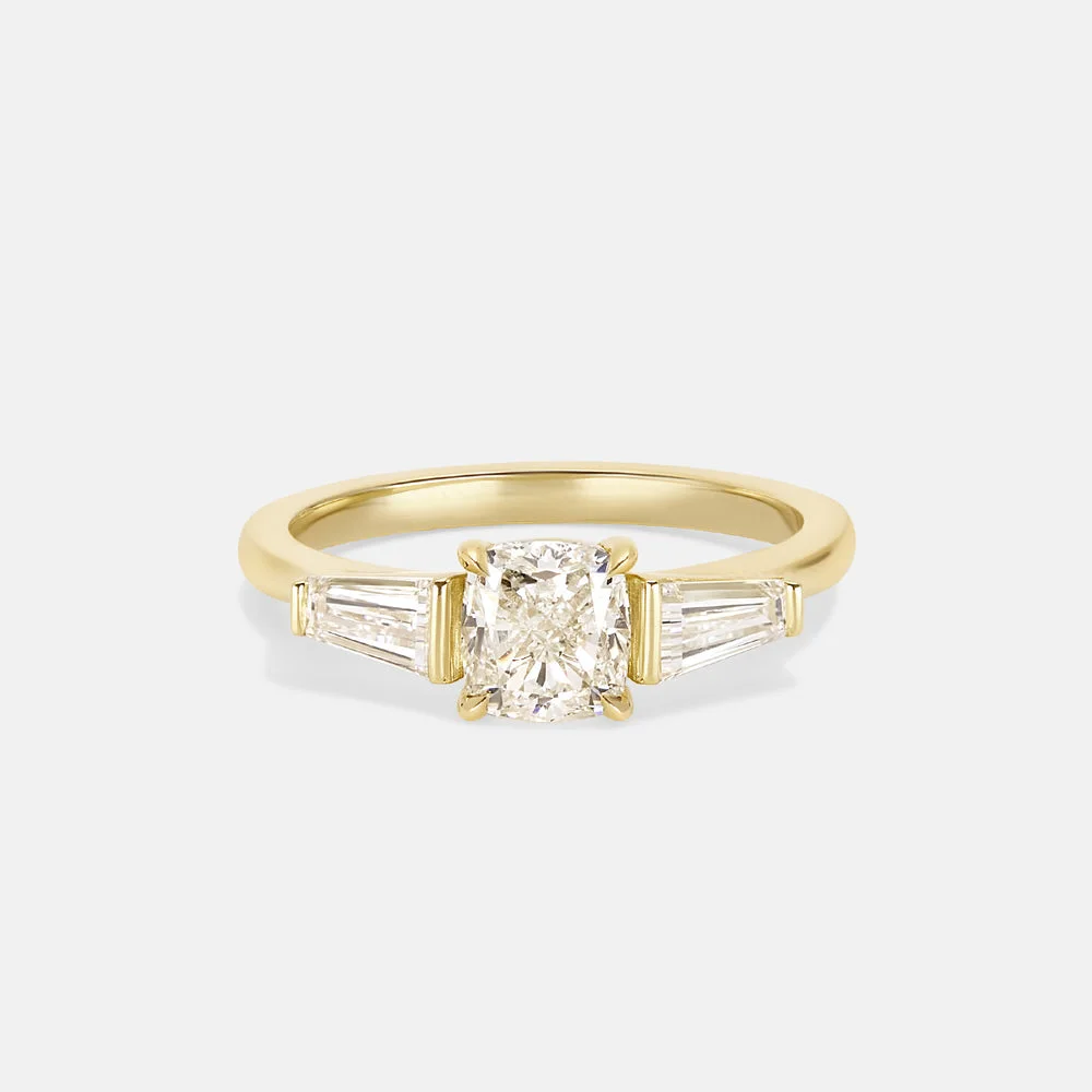 1 Carat Cushion Statement | Champagne | 14K White Gold | Pure Sophistication | Heirloom