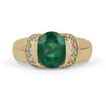 1.05 Carat Emerald Toi Et Moi Diamond Ring | 14K White Gold - Image 2