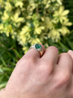 1.05 Carat Emerald Toi Et Moi Diamond Ring | 14K White Gold - Image 3