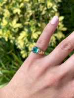 1.05 Carat Emerald Toi Et Moi Diamond Ring | 14K White Gold - Image 7