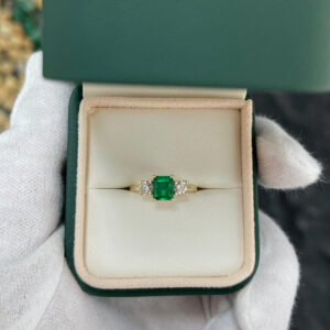 1.34 Carat Emerald Diamond Ring | 14K White Gold | Elegant Sparkle