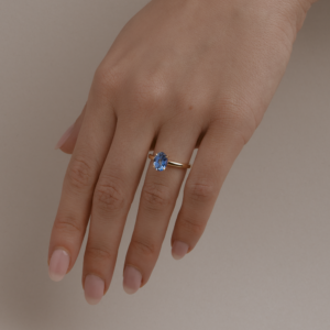 1.93 Carat Oval Statement | Royal Blue Sapphire | 14K White Gold | Elegant Sparkle