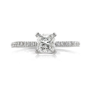 1 Carat Princess Diamond Ring | Brilliant White | 14K White Gold | Refined Light | Signature