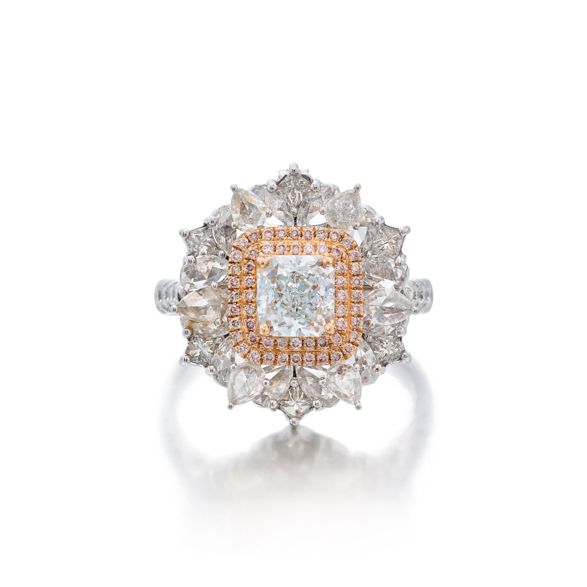 1-carats-fancy-light-bluish-green-diamond-colored-diamond-and-diamond-ring-75-000-front-view-primary.jpg 1 Carat Round Brilliant Statement | Fancy Yellow | 14K White Gold | Sunlit Royal Radiance - Image 1