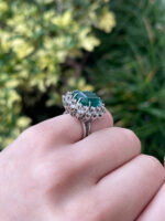 10.4 Carat Emerald Halo Diamond Ring | 14K White Gold - Image 4