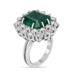10.4 Carat Emerald Halo Diamond Ring | 14K White Gold - Image 8