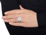 10 Carat Assher Cut Statement | Brilliant White | VVS | 14K White Gold - Image 3