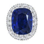 10 Carat Cushion Statement | Royal Blue Sapphire | 14K White Gold | High Jewellery Supremacy