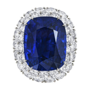 10 Carat Cushion Statement | Royal Blue Sapphire | 14K White Gold | High Jewellery Supremacy