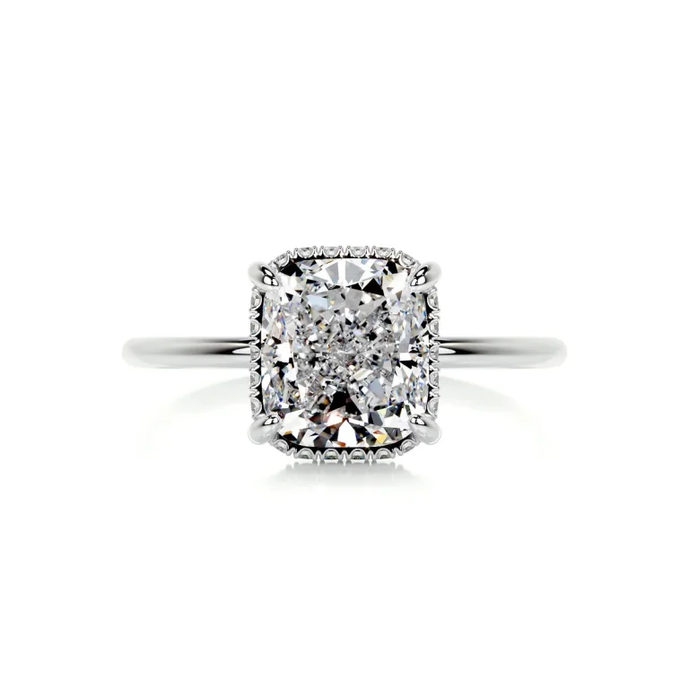 10 Carat Cushion Statement | Brilliant White / D color | FL/IF | 14K White Gold