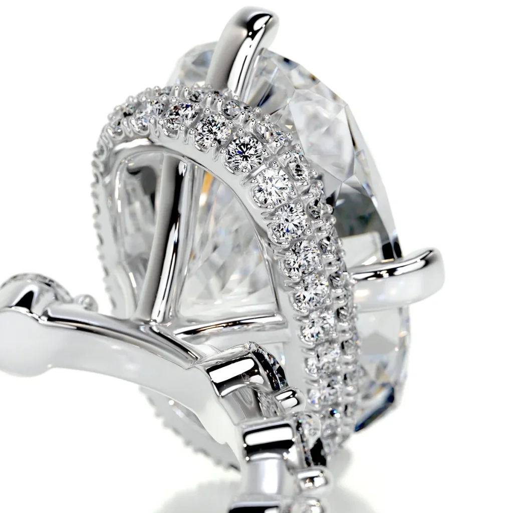 10 Carat Cushion Statement | Brilliant White / D color | VVS | 14K White Gold