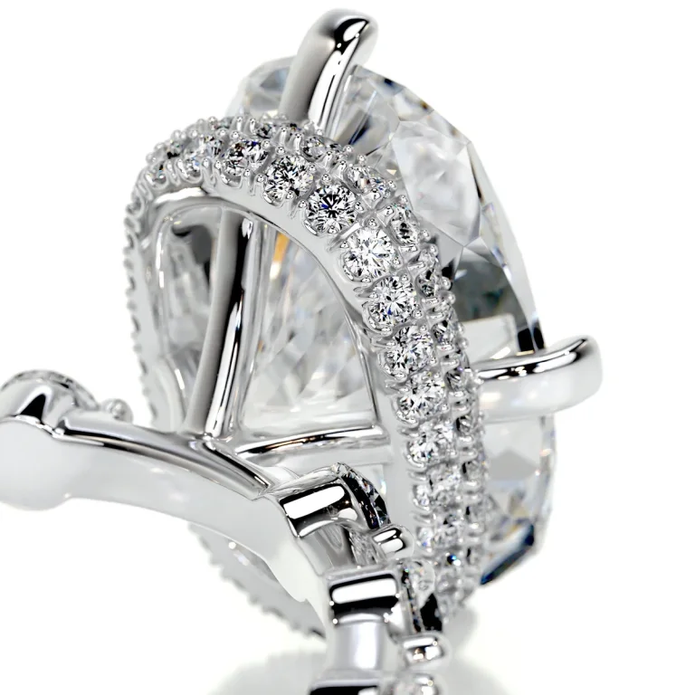 10 Carat Cushion Statement | Brilliant White / D color | VVS | 14K White Gold