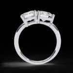 10 Carat Emerald-cut Toi Et Moi Diamond Ring | Type IIa | FL/IF | 14K White Gold - Image 3