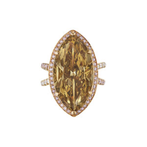 10 Carat Marquise Statement | Fancy Yellow | 14K White Gold | Sunlit Royal Radiance