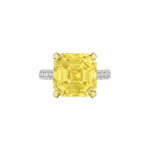 10 Carat Assher Cut Statement | Fancy Yellow | 14K White Gold | Sunlit Royal Radiance