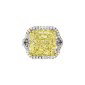 10 Carat Cushion Statement | Fancy Yellow | 14K White Gold | A Crown-Worthy Fancy Rarity