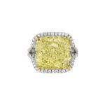 10 Carat Cushion Statement | Fancy Yellow | 14K White Gold | Sunlit Royal Radiance
