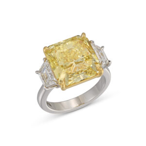 10 Carat Round Brilliant Statement | Fancy Yellow | 14K White Gold