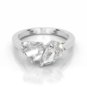 10 Carat Heart Shape Toi Et Moi Diamond Ring | Brilliant White / D color | SI