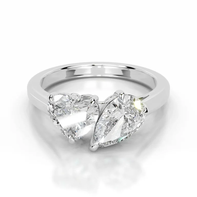 10 Carat Heart Shape Toi Et Moi Diamond Ring | Brilliant White / D color | VVS