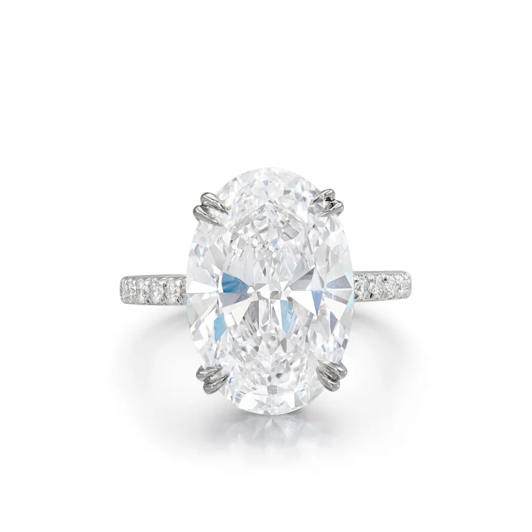 10 Carat Oval Statement | Type IIa | Brilliant White / D color | FL/IF | 14K White Gold