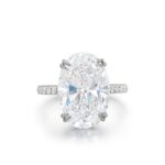 10 Carat Oval Statement | Brilliant White / D color | VVS | 14K White Gold