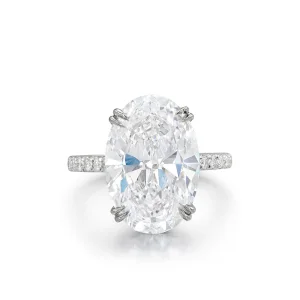 10 Carat Oval Statement | Brilliant White | VS | 14K White Gold | Grand Palais Radiance
