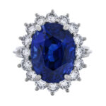 10 Carat Oval Statement | Royal Blue Sapphire | 14K White Gold | Unparalleled Brilliance