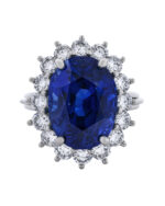 10 Carat Oval Statement | Royal Blue Sapphire | 14K White Gold | Unparalleled Brilliance