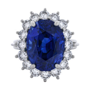 10 Carat Oval Statement | Royal Blue Sapphire | 14K White Gold | Unparalleled Brilliance
