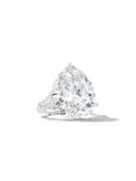 10 Carat Pear Statement | Brilliant White / D color | FL/IF | 14K White Gold