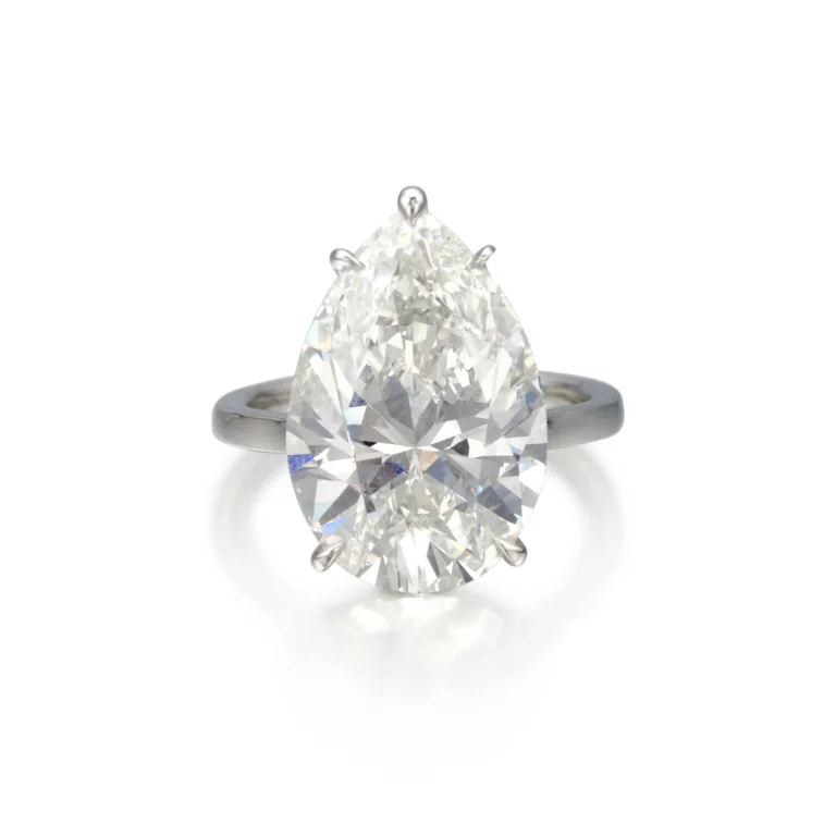 10 Carat Pear Statement | Brilliant White / J color | SI | 14K White Gold