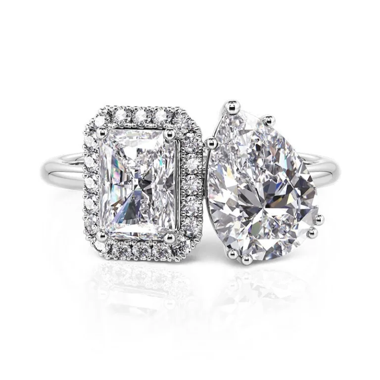 10 Carat Radiant Toi Et Moi Diamond Ring | Brilliant White | VS | 14K White Gold