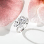 10 Carat Radiant Toi Et Moi Diamond Ring | Brilliant White / J color | SI | 14K White Gold - Image 4