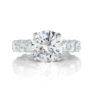 10 Carat Round Brilliant Statement | Brilliant White / J color | VS | 14K White Gold