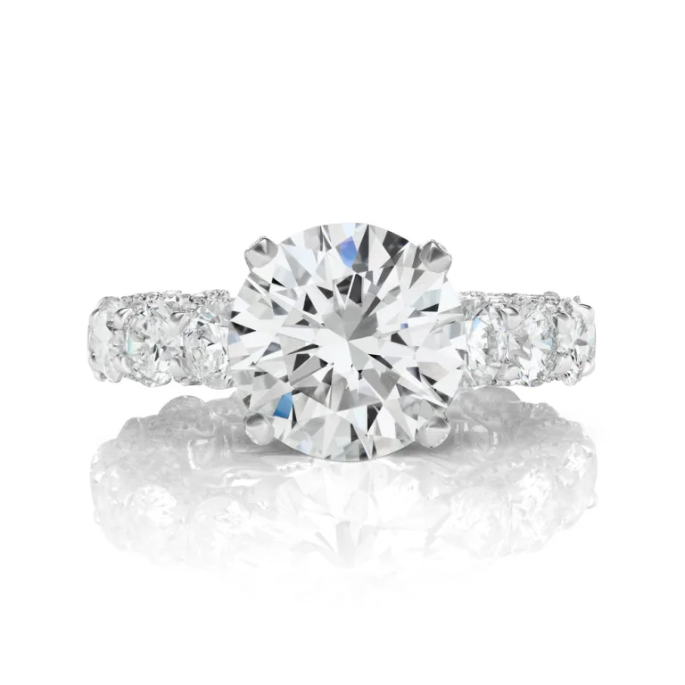 10 Carat Round Brilliant Statement | Brilliant White / J color | VS | 14K White Gold