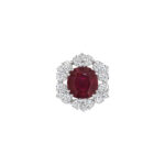 10 Carat Round Brilliant Statement | Ruby Red | 14K White Gold | Collector’s Grade Grandeur