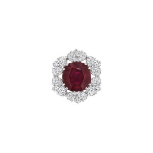 10 Carat Round Brilliant Statement | Ruby Red | 14K White Gold | Collector’s Grade Grandeur