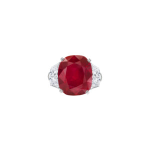 10 Carat Round Brilliant Statement | Ruby Red | 14K White Gold | Unparalleled Brilliance