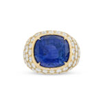 10 Carat Round Brilliant Statement | Royal Blue Sapphire | 14K White Gold - Image 3