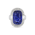 10 Carat Cushion Statement | Royal Blue Sapphire | 14K White Gold - Image 3