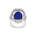 10 Carat Cushion Statement | Royal Blue Sapphire | 14K White Gold - Image 4