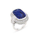 10 Carat Cushion Statement | Royal Blue Sapphire | 14K White Gold