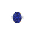 10 Carat Round Brilliant Statement | Royal Blue Sapphire | 14K White Gold