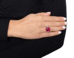 10 Carat Round Brilliant Statement | Ruby Red | 14K White Gold | Grand Palais Radiance - Image 5