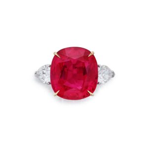10 Carat Round Brilliant Statement | Ruby Red | 14K White Gold | Grand Palais Radiance