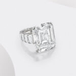 10 Carat Assher Cut Statement | Brilliant White / D color | FL/IF | 14K White Gold